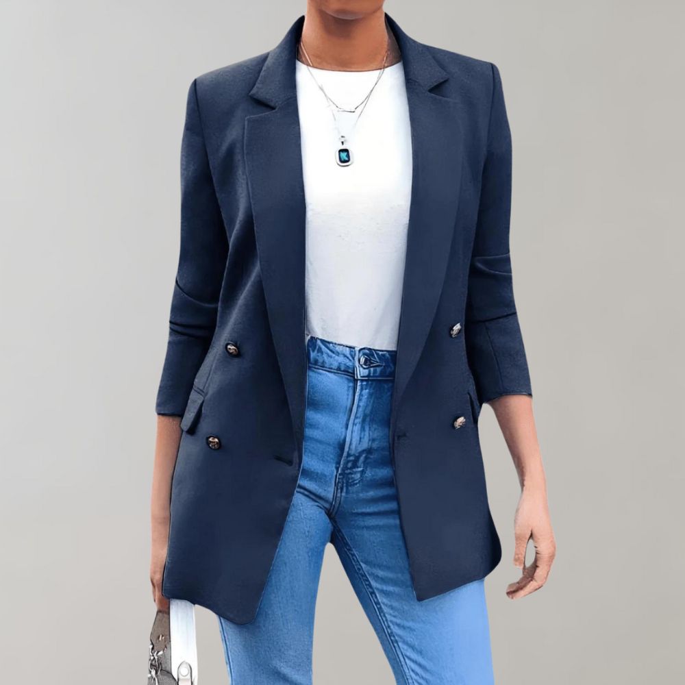Women's Double-Button Blazer - Navy