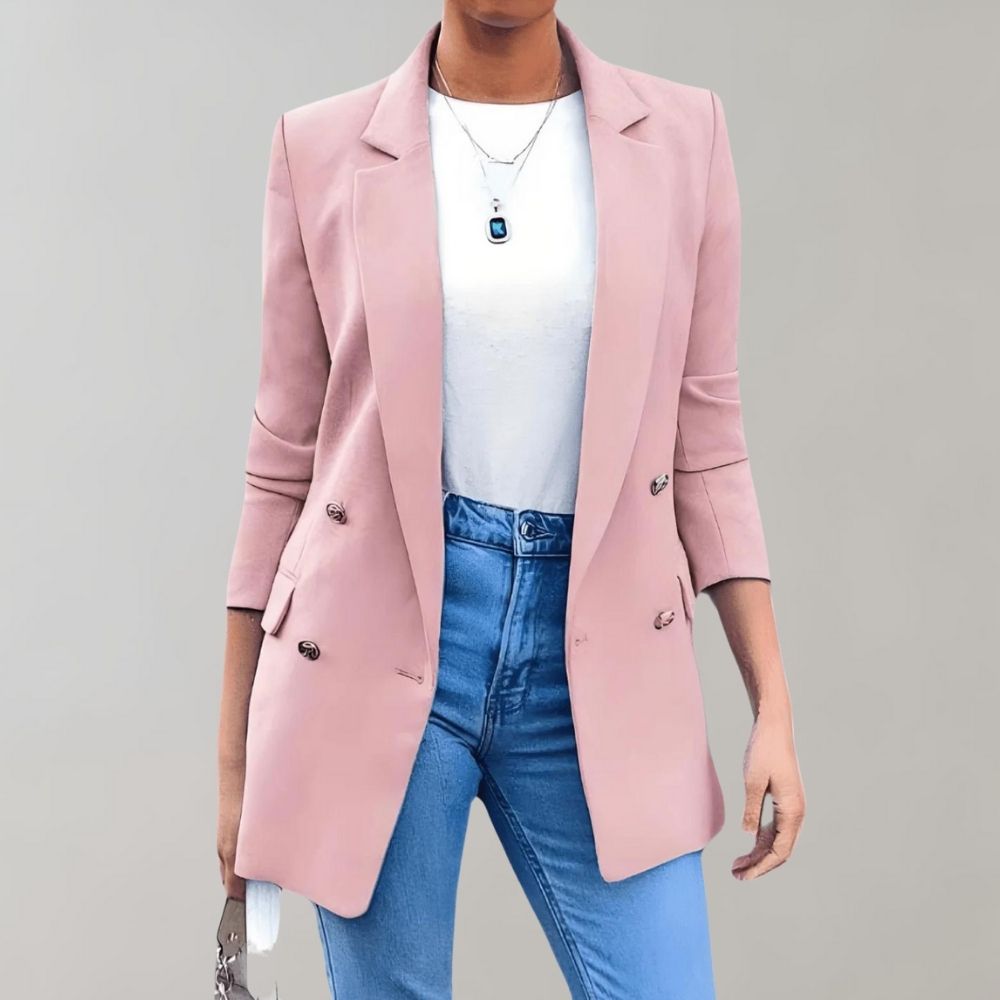 Women's Double-Button Blazer - Pink