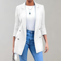 Women's Double-Button Blazer - White
