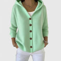 Women's Hooded Wool Cardigan - Green