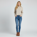 Women’s Knitwear - High Neck Pullover - Soft Long Sleeve Inner Layer