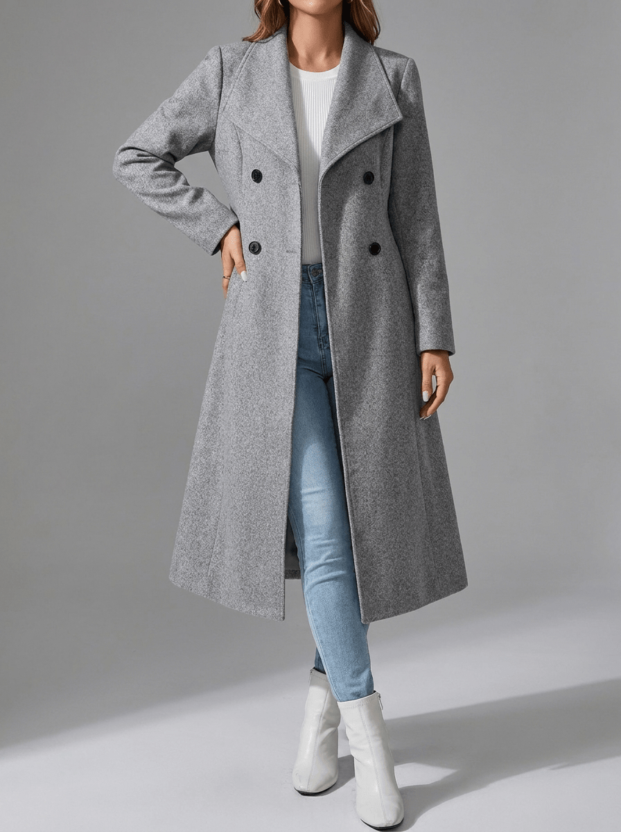 Women's Longline Overcoat - Gray