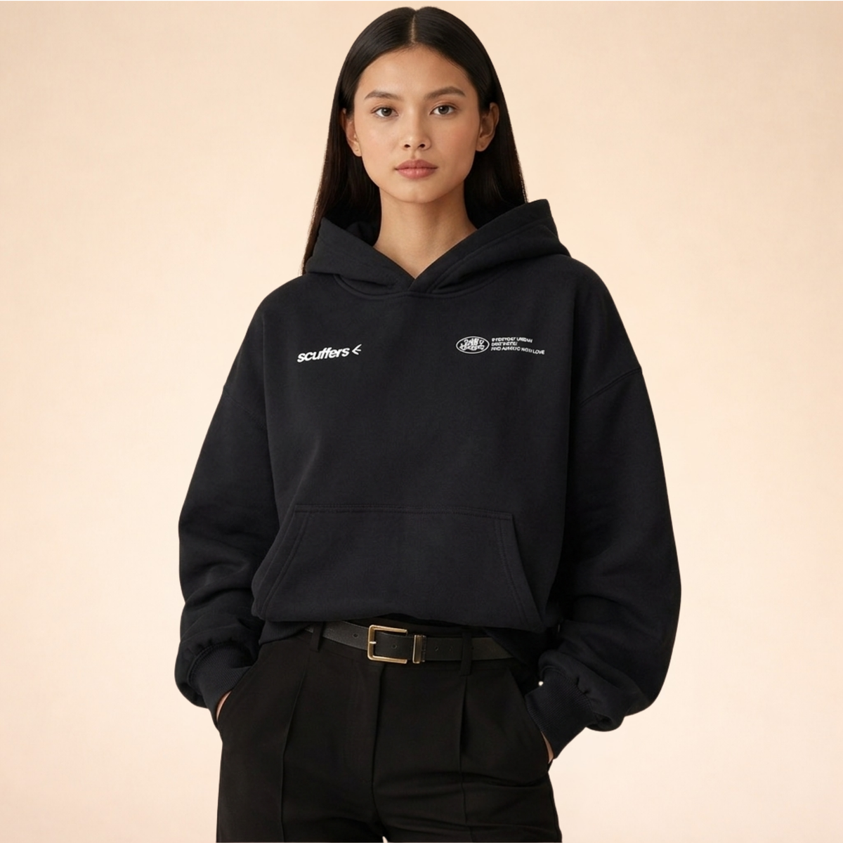 Women's Relaxed Fit Hoodie | Casual Everyday Pullover - Black