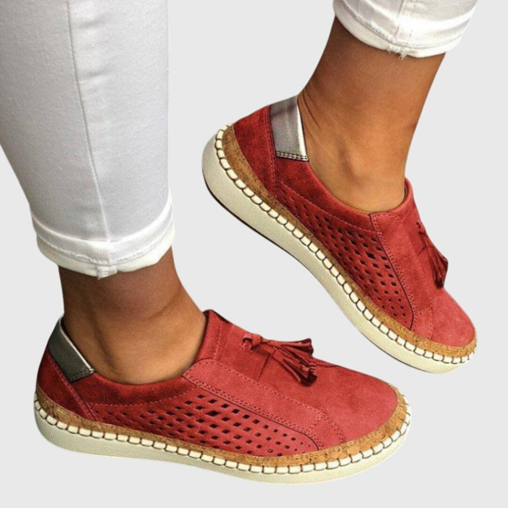 Women's Slip-On Shoes - Red